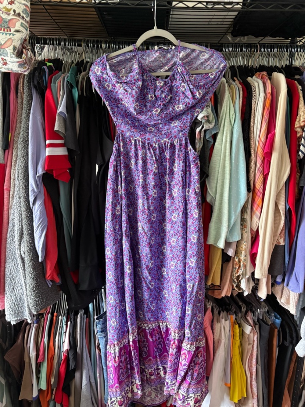 Purple Floral Maxi Dress - Sleeveless Summer Style
